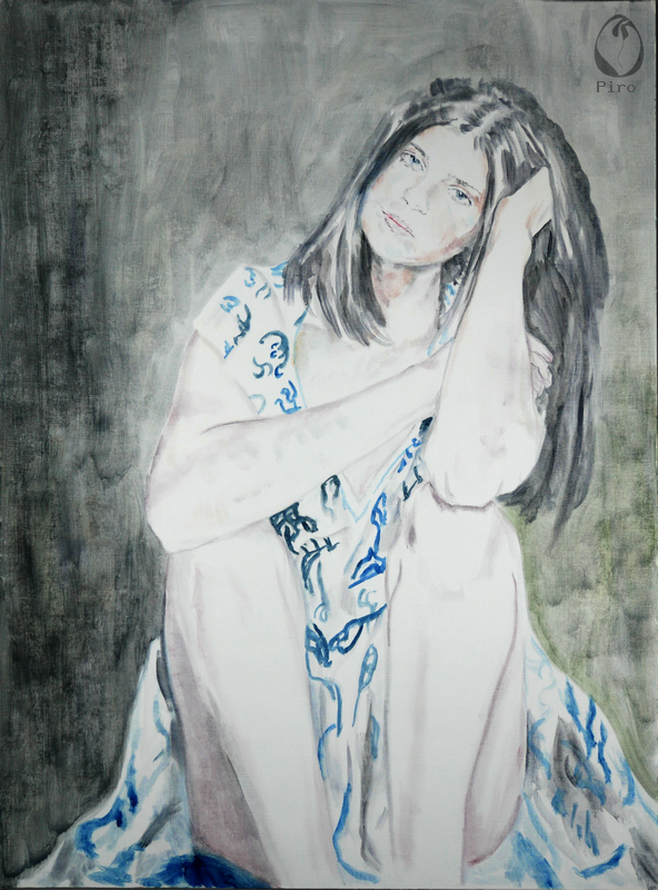 oil on paper - olio su carta di Piro